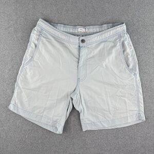 Onia Calder Men's M Blue Nylon Swim Trunks Shorts Flat Front Slit Pockets Casual